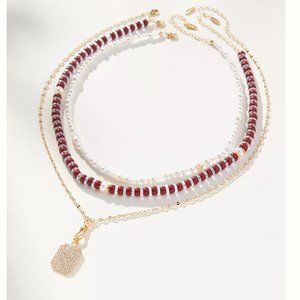 NWT Anthropologie Camp Icon - Set of Three Layered Necklaces